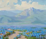 Poppies and lupine by Marion Wachtel, circa 1930, oil on canvas affixed to board, sold Aug 2019