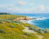 David Chapple, California Coast, oil on canvas laid down on board