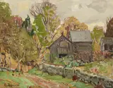 The farm house by George Gardner Symons, oil on board, sold Aug 2019