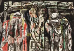 Rico Lebrun, The Crucifixion, 1957, mixed media on board