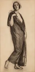 Anne Bremer, Portrait of a woman (A study for The Year's At the Spring), circa 1913, conté crayon on paper