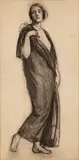 Anne Bremer, Portrait of a woman (A study for The Year's At the Spring), circa 1913, conté crayon on paper