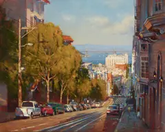 Po-Pin Lin, Sliding into Sunset, oil on canvas