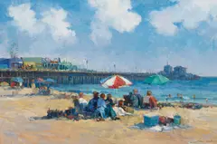 Junn Roca, Santa Monica Beach Scene, 2007, oil on canvas
