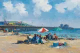 Junn Roca, Santa Monica Beach Scene, 2007, oil on canvas