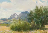 Joseph Henry Sharp, On the Blackfoot Reservation, Canadian Border, Montana, oil on board