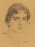 Nicolai Fechin, Portrait of Berenice Montgomery Strathearn, charcoal on paper