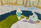 Sally Michel Avery, Bathers and Seated Nude: A Double-Sided Work