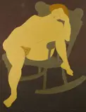 March Avery, Rocking Chair Nude, 1982, oil on canvas