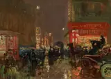 Charles Hoffbauer, Rainy Night in New York City, circa 1912, oil on canvas