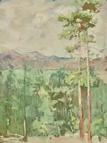 Jane Peterson, View Toward San Francisco, gouache on paper