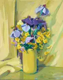 Jane Peterson, A Still Life with Irises, Daisies and Aster, oil on canvas