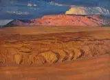 Ernest L. Blumenschein, Winter Evening - Sandia Mountains, 1946, oil on canvasboard