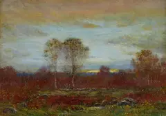 Dwight William Tryon, Sunset, 1919, oil on panel
