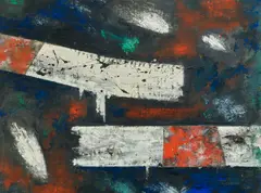 Dissolution by Charles Green Shaw, 1960, oil on canvasboard, sold Nov 2019