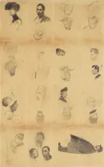 Edward Hopper, 31 Drawing Studies: A Double-Sided Work, circa 1910, chalk and pencil on paper