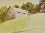 Wolf Kahn, Barn on a Ridge