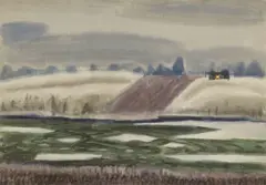 Snow Patterns by Charles E. Burchfield, 1917, watercolor and pencil on paper laid down on board, offered Nov 2019