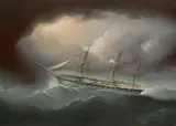 James Edward Buttersworth, Ship of the Line USS Ohio in Stormy Weather