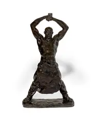 Iron Forger by Max Kalish, 1926, bronze with dark brown patina, sold May 2019