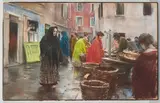 Robert Frederick Blum, Italian Market Scene, 1888, pastel on paper tacked over wooden stretchers