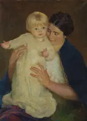 Marie Danforth Page, Woman with Baby in White, oil on canvas