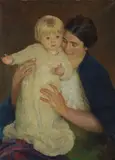 Marie Danforth Page, Woman with Baby in White, oil on canvas