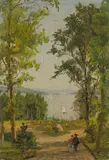 Jasper Francis Cropsey, Hudson River Landscape with Figures