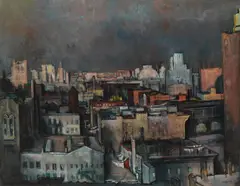 New York City Scene by Francis De Erdelyi, 1939, oil on canvas, offered May 2019
