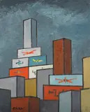 Charles Green Shaw, Untitled (City Skyline)