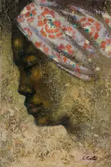 Eldzier Cortor, Classical Study No. 38, 1985, oil on canvas