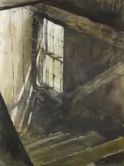 Andrew Wyeth, Stair Window, 1954, gouache, watercolor and pencil on paper