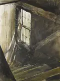 Andrew Wyeth, Stair Window, 1954, gouache, watercolor and pencil on paper