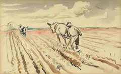 Thomas Hart Benton, Untitled (Farm Scene), watercolor and pencil on paper