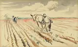 Thomas Hart Benton, Untitled (Farm Scene), watercolor and pencil on paper