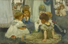 Harry Mills Walcott, The Children's Party, oil on canvas