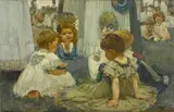 Harry Mills Walcott, The Children's Party, oil on canvas