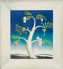 Albert Hampson, Cocktail Tree, oil on panel