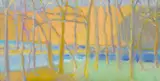 Wolf Kahn, Trees by a Waterway, 1987, oil on canvas