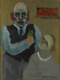 Milton Avery, Untitled (Portrait of David Burliuk and His Wife), circa 1939, oil on canvas