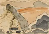 Arthur Dove, Derrick (Steam Shovel, Port Washington), 1933, watercolor and pencil on paper