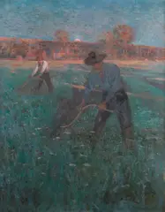 Men Scything by Svend Rasmussen Svendsen, 1896, oil on canvas, sold Nov 2018