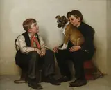 John George Brown, Two Shoeshine Boys with a Dog