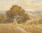 The old oak tree by Percy Gray, watercolor on paper, offered Nov 2018