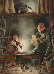 Robert Frederick Blum, Opium Den, San Francisco, Chinatown, watercolor on paper