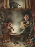 Robert Frederick Blum, Opium Den, San Francisco, Chinatown, watercolor on paper
