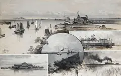 Charles Graham, The St. Clair River and Lake, circa 1888, watercolor and gouache on artist board