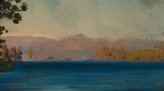Arthur Bowen Davies, Lake Tahoe; Emerald Bay, Lake Tahoe; Cathedral Peak, Tuolumne Meadows, Yosemite, California; Live Oaks, Monterey, California (a group of four), 1905