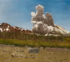 Estella M. Loomis, Mt. Lassen Erupting, 1914, oil on canvas