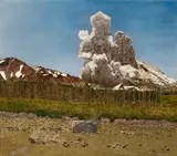 Estella M. Loomis, Mt. Lassen Erupting, 1914, oil on canvas
